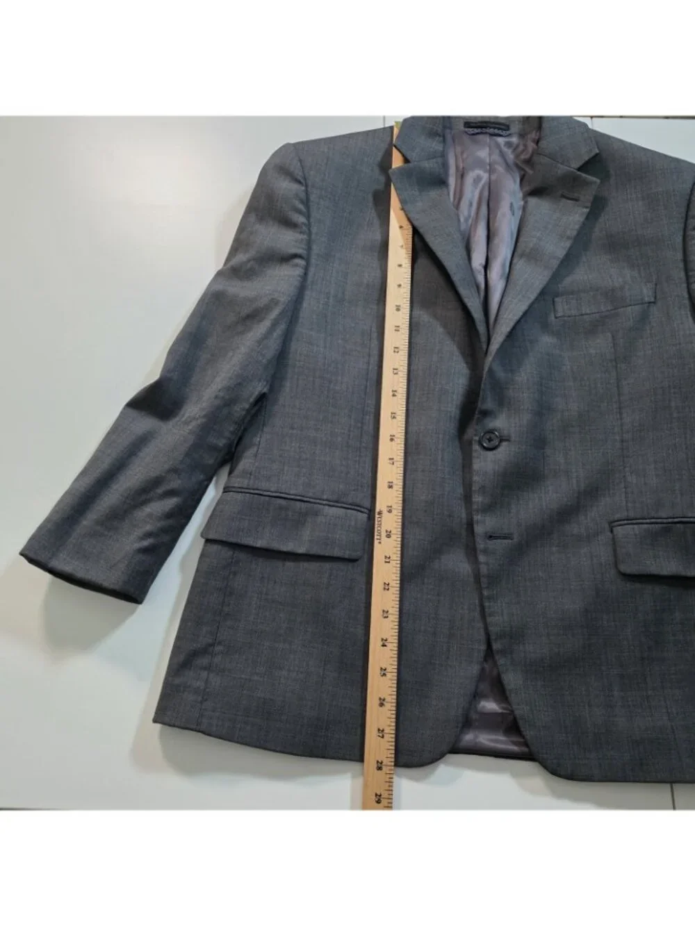 Ralph Lauren Blazer Men US 42S Gray Wool 2B 2V Lined SB Business Edgy Minimalist